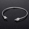 Trendy Rhodium Bracelet with Clear Cubic Zirconia Accents
