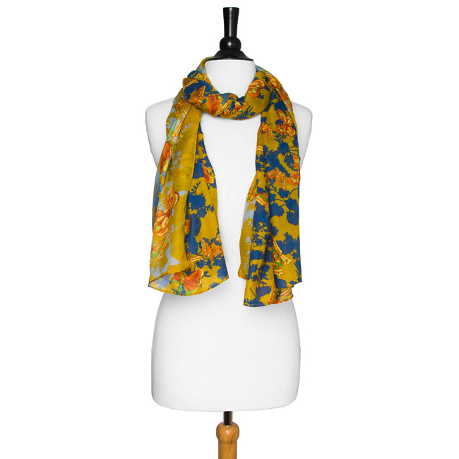 Mustard Marla Floral Scarf