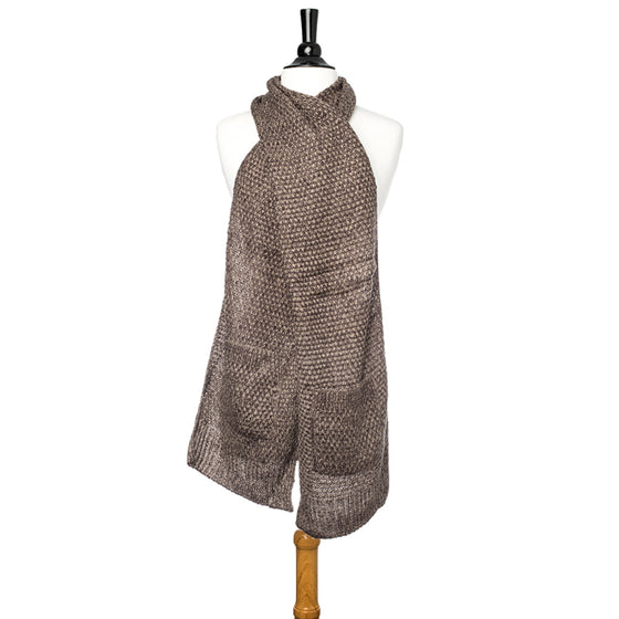 Taupe Hanna Knitted Pocket Scarf