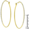 2 Inch Gold Crystal Hoop Earrings
