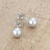 Tina Rhodium Sphere Stud Earrings