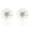 White Flower Nouveau Earrings