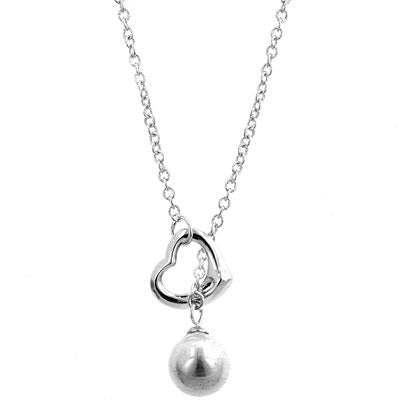 Heart Pearl Drop Necklace