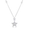 .32Ct Rhodium Star Necklace with Shimmering CZ