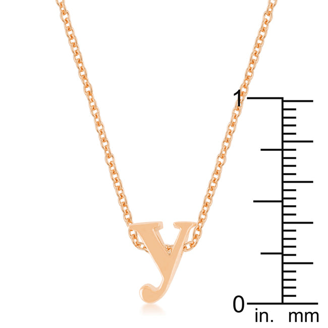 Rosegold Finish Initial Y Pendant
