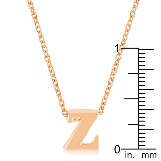 Rosegold Finish Initial Z Pendant