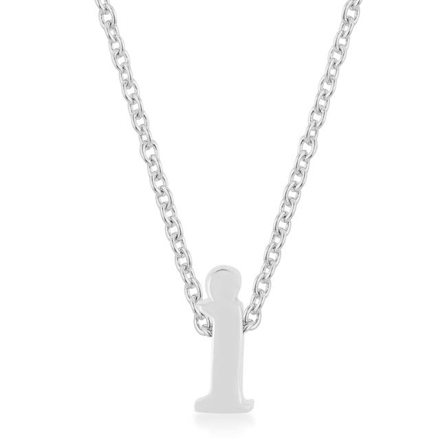 Silvertone Finish Initial I Pendant