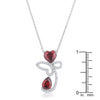 Clarise 3.2ct Garnet CZ White Gold Rhodium Abstract Heart Drop Necklace
