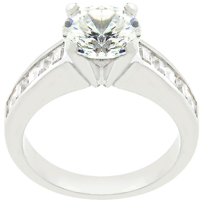 Classic Silvertone Engagement Ring