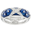 Marbled Navy Blue Enamel Ring