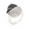 Black and White Cubic Zirconia Baby Chick Ring