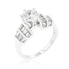 Tapered Baguette Cubic Zirconia Engagement Ring