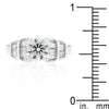 Tapered Baguette Cubic Zirconia Engagement Ring