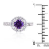 Purple Halo Engagement Ring