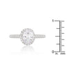 Oval-Cut Floating Halo Cubic Zirconia Engagement Ring